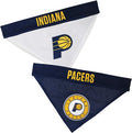 NBA Dog Bandana - Indiana Pacers Reversible Pet Bandana. 2 Sided Home & Away Sports Bandana with a PREMIUM Embroidery TEAM Logo, Small/Medium