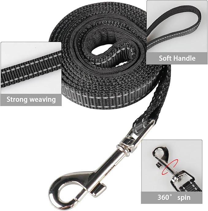 YIMEIS Dog Harness and Leash Set, No Pull Soft Mesh Pet Harness, Reflective Adjustable Puppy Vest for Small Medium Large Dogs, Cats (Black & red 01, Medium (Pack of 1)