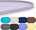 Hubulk 100% Waterproof Silicone Pet Feeding Mat with Raised Edge for Food and Water, Dog Bowl Mats, Cat Bowls Placemat with High Lip Protects Floor for Cats and Dogs (Dove, 19" L x 12" W)