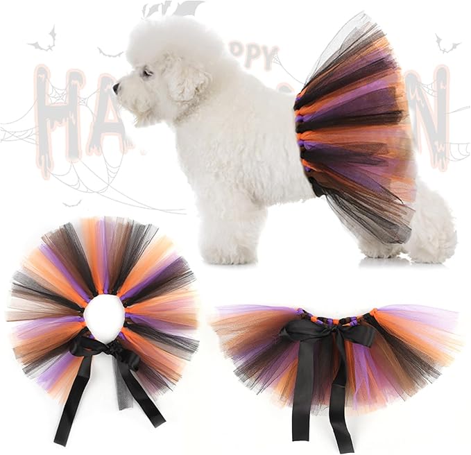Lionheart glory Halloween Tutu Tulle for Dogs, Dog Costume Dress Ballerina Costume Skirt for Small Medium Large Dog Puppy Cats Pet Outfit Holiday Accessory Party