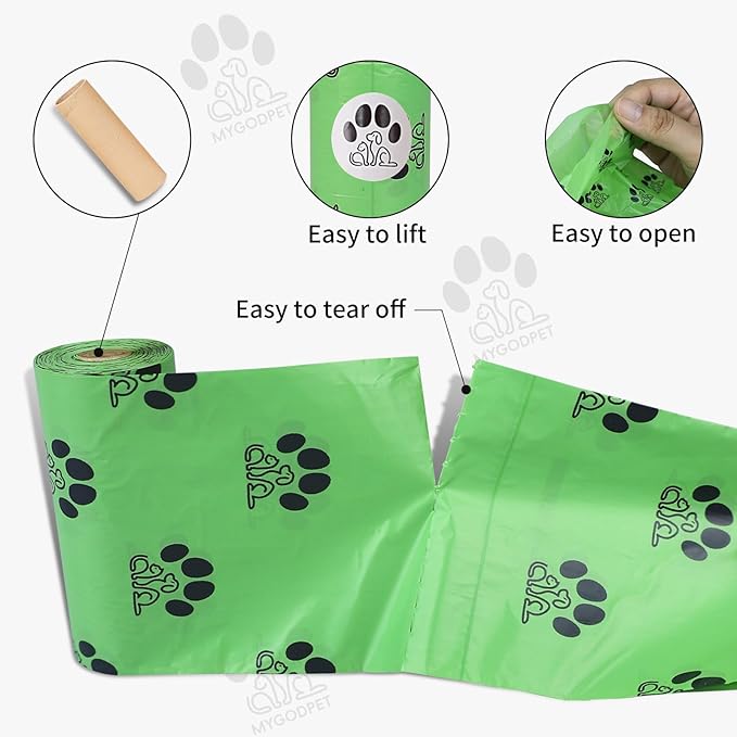 Dog Poop Bags Rolls with Dispenser 150 Count Biodegradable Poop Bags for Dog and Cat Ocean Soap Scented Waste Bag Leak Proof Doggie Poop Bag Doggy Trash Bag Green