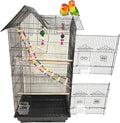 38-Inch Double Roof Top Large Flight Bird Cage with Toys Climbing Ladder Side Nesting Box Doors for Cockatiels Sun Parakeets Conures Aviary Budgie Finch Lovebird Canary Pet Bird Travel Cage