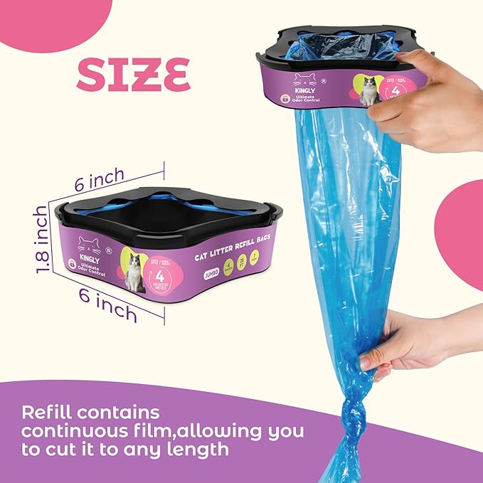 Premium Cat Litter Refill Bags |Jumbo 28FT 2-Pack | Lasts Up to 4 Months | 2 Cartridges for Superior Odor Control