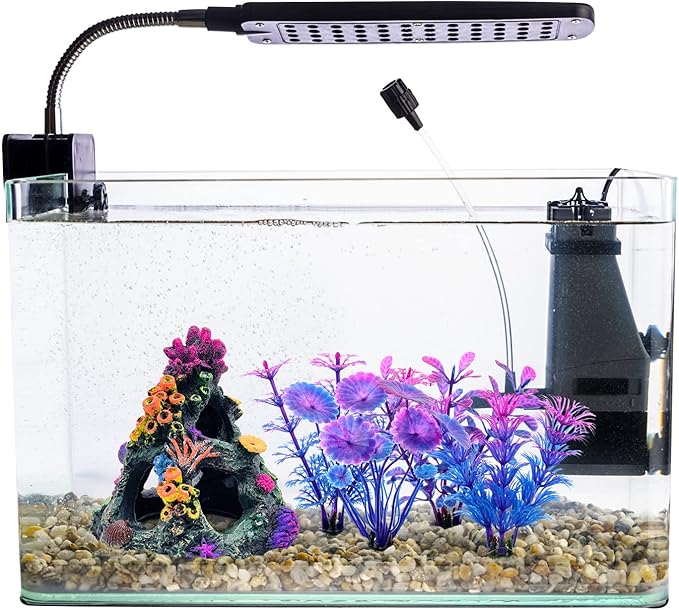 GSD Aquarium Colorful Coral Reef Set Fish Tank Decoration Mountain Ornament for Aquarium Environments Decor Accessories, Coral Mountain x 1, Aquatic Plant x 4