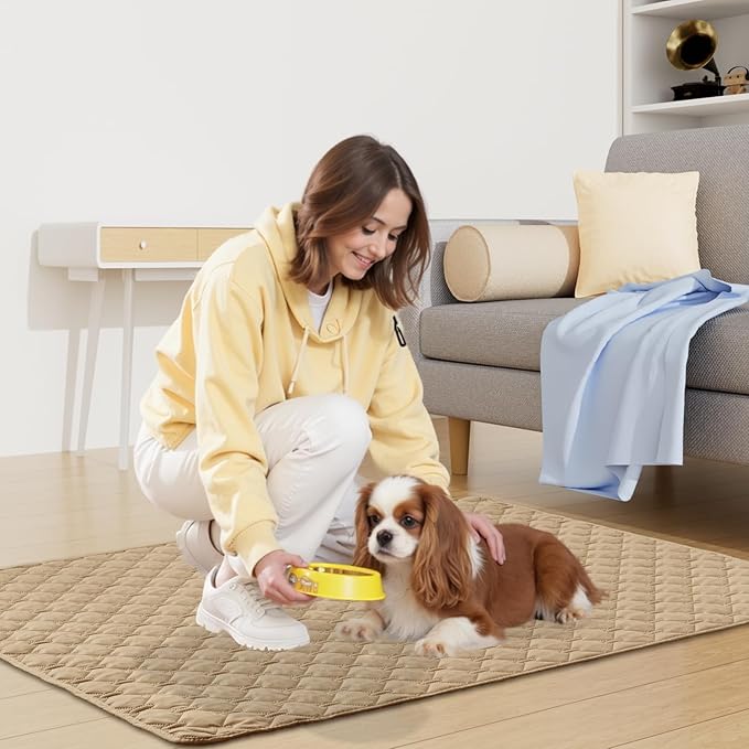 Smiry Waterproof Dog Bed Cover Blanket, Soft Reversible Pet Blanket, Washable Leakproof Cats Dogs Couch Cover for Sofa, Couch, Furniture (30x70 Inch, Camel/Beige)