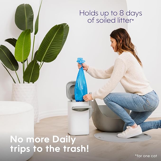Litter Genie Platinum Pail Made of Durable Stainless Steel Includes 1 Easy Roll Refill