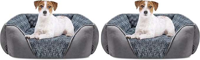 INVENHO Dog Bed Medium Size Dog, Orthopedic Warming Soft Calming Sleeping Puppy Bed Durable Pet Bed with Anti-Slip Bottom (Pack of 2)