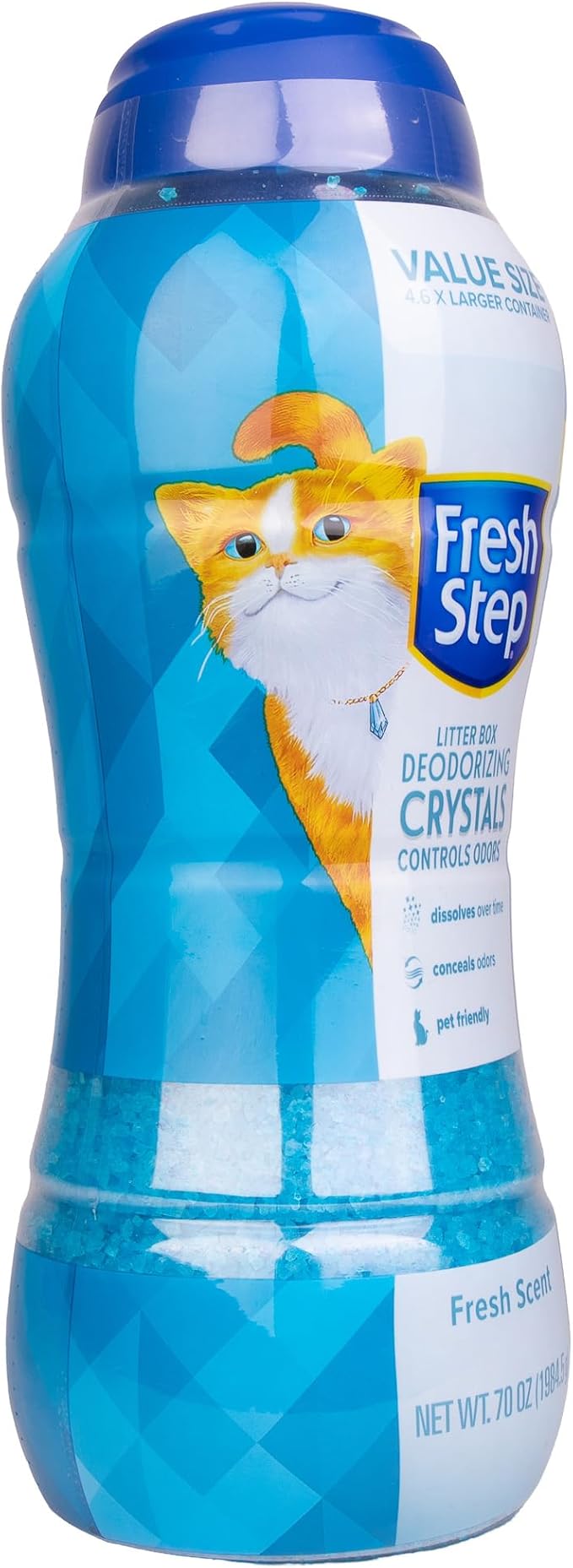 Fresh Step Cat Litter Crystals Deodorizer,Non Toxic Odor Neutralizing Crystals for Litter Boxes that Help Control Smells and Keep Home Areas Fresh,Fresh-Scent,70 Ounce,(Pack of 6)