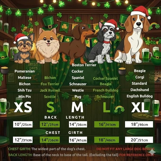 St. Patrick's Day Dog Dress Custom Name Puppy Outfit with Clover Cute Pet Skirt for Small Dogs & Cats