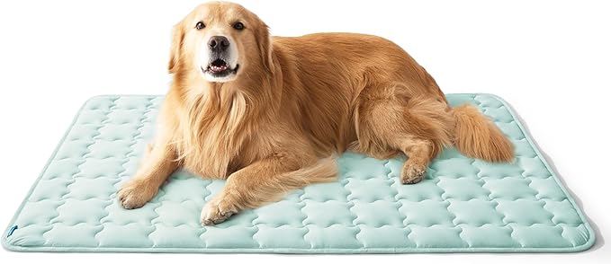 Bedsure Cooling Mat for Large Dogs – 48x30 Thin Washable Cooling Pet Pad for Puppy, QMAX>0.5, XXL Portable Kennel Puppy Bed for Summer, Non-Slip Summer Crate Pad for Big Dog Up to 100 lbs