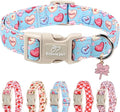 Valentines Dog Collar for Small Dogs - Valentine Candy Hearts Dog Collars, Love Boy Girl Dogs Collars, Lightweight Adjustable Cute Blue Puppy Collar with Quick-Release Buckle S