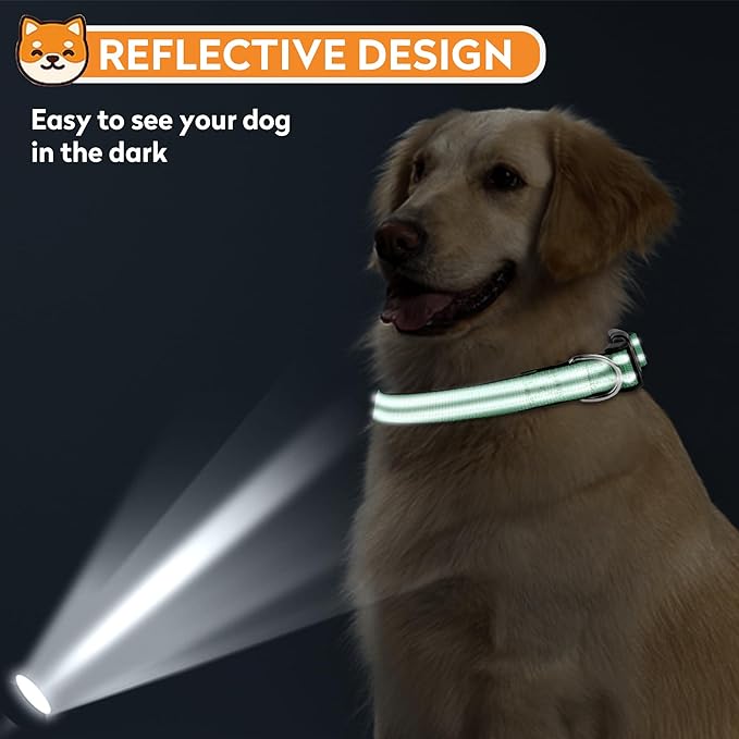 Reflective Dog Collar, Adjustable Soft Neoprene Padded Nylon Pet Collars with Buckle for Puppy and Small Dogs, Cats, Dark Green,XS