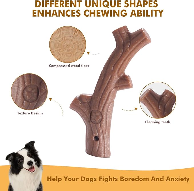 4 Pack Durable Dog Chew Toys for Aggressive Chewers-Puppy Teething Toys, Long-Lasting Dog Bones for Small & Medium Breeds-Indestructible Chew Toys for Dogs to Keep Them Busy & Support Dental Health