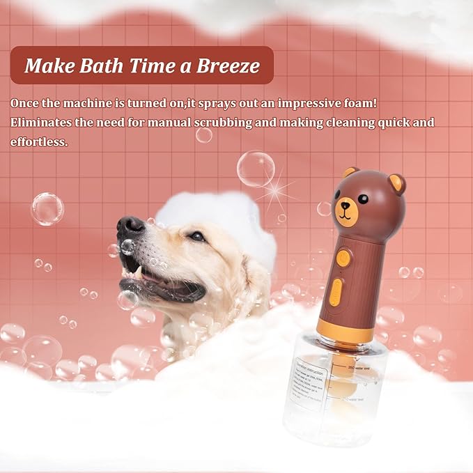 Katoggy Electric Foaming Shampoo Dispenser for Dog and Cat Bathing, Rechargeable Soap Dispenser for Pet Bathing, Bathroom, Kitchen Sink, Toilet Cleaning