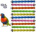 kathson 10PCS Bird Perch Parrot Stand Cage Accessories Natural Wooden Stick Paw Grinding Rough-surfaced Chew Toy for Cockatiels,Cockatoo,Lorikeet,Conure,Parakeet (Random Color,7.9inch)