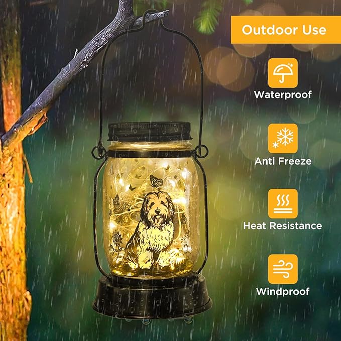 Polish Lowland Sheepdog Gifts for Women/Men, Pet Solar Lanterns Polish Lowland Sheepdog Lover Lantern Pet Loss Dog Memorial Lights Solar Garden Decoration for Yard,Patio,Torches Lights Home Decor