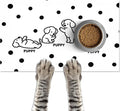 Puppy Pattern Pet Feeding Mat 24x16 Inch Polka Dot Pet Feeding Area Mat Pet Food Mat Pet Mats for Food and Water Dog Mat for Food and Water Indoor Feeding Corner Kitchen Floor Decor