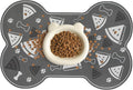 Dog Food Mat, 0.15” Thickened Super Absorbent Pet Feeding Mat for Food and Water, Fruit Donut Pattern Cat Placemat, Quick Dry Non-Slip Dog Bowl Mat, Water Splash Proof（Large Watermelon Grey）
