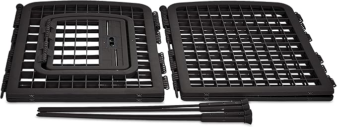 Amazon Basics 8-Panel Octagonal Plastic Dog Playpen, Portable Indoor/Outdoor Pet Fence with Gate, Exercise Pen for Puppies and Small Animals, 34 inches, Black