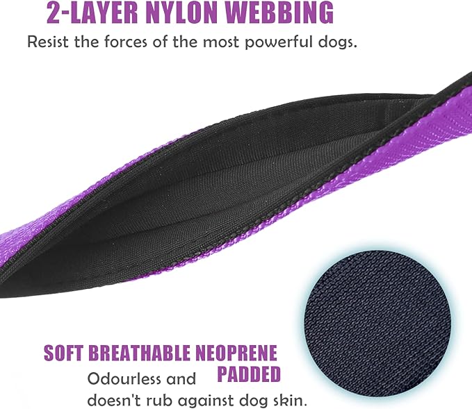 Heavy Duty Tactical Dog Collar - 1.5" Width Military Durable Thick Nylon with Adjustable Metal D Ring & Buckle Working Training K9 Collar for Medium Large Dogs (S(14"-17"), Purple)