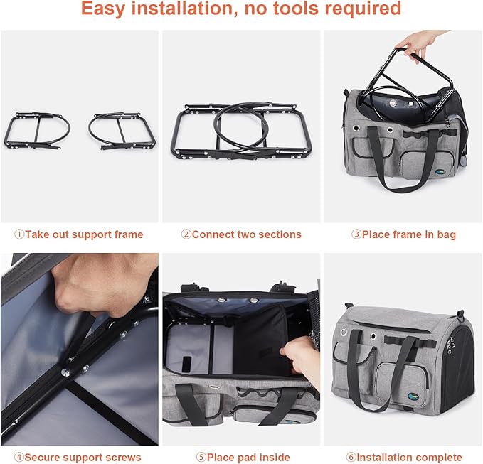 Ownpets TSA Airline Approved Large Pet Carrier, Soft Sided Cat Dog Carrier for Small Pets, Underseat, Waterproof, Foldable for Medium Big Cats 20 lbs+ & 2 Kittens/Puppies (17.7"x11.8"x12.2")