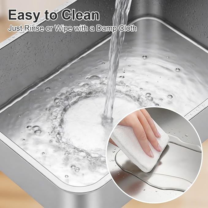 Large Stainless Steel Litter Box with High Sided, Metal Cat Litter Box, Odor-Free Non-Stick Litterbox Pan, Easy to Clean Pet Supplies Toilet Tray for Indoor Cats, Kittens or Multicat Homes