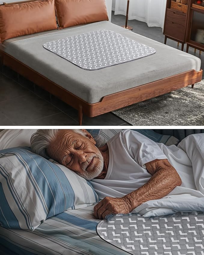 Non-Slip Bed Pads for Incontinence Washable (34" x 36"|4 Pack), Waterproof Bed Pads, Bed Wetting Pads for Bed, Sofa, Floor, Resuable Underpads for Adults, Seniors, Pet