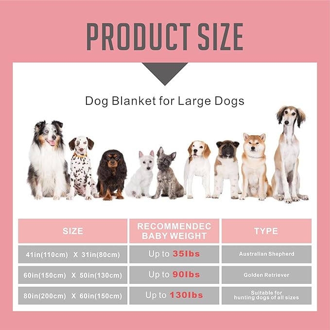 Upgraded Dog Blankets for Large Dogs, Cat Flannel Blankets Washable, with Premium 300GSM Soft Pet Throw Cover for Kennel Crate Bed, Cute Paw Pattern,50x60 inch,Grey & Pink.
