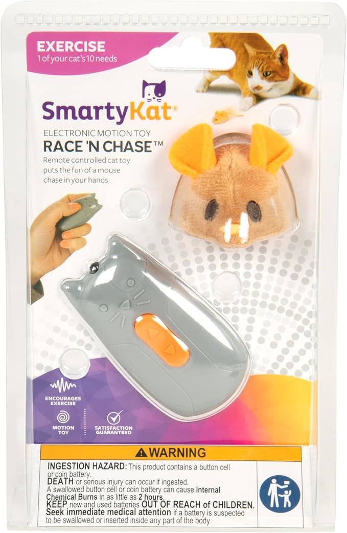 SmartyKat Electronic Motion/Moving Toys for Cats & Kittens, Battery Powered, Mimics Motion of Real Prey, Fun & Interactive Play - Multiple Styles