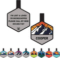 Silent Dog Tag Personalized with 5 Lines of Custom Deep Engraved Durable Soundless Silicone Pet ID Name Tag Hexagon Mountain Orange