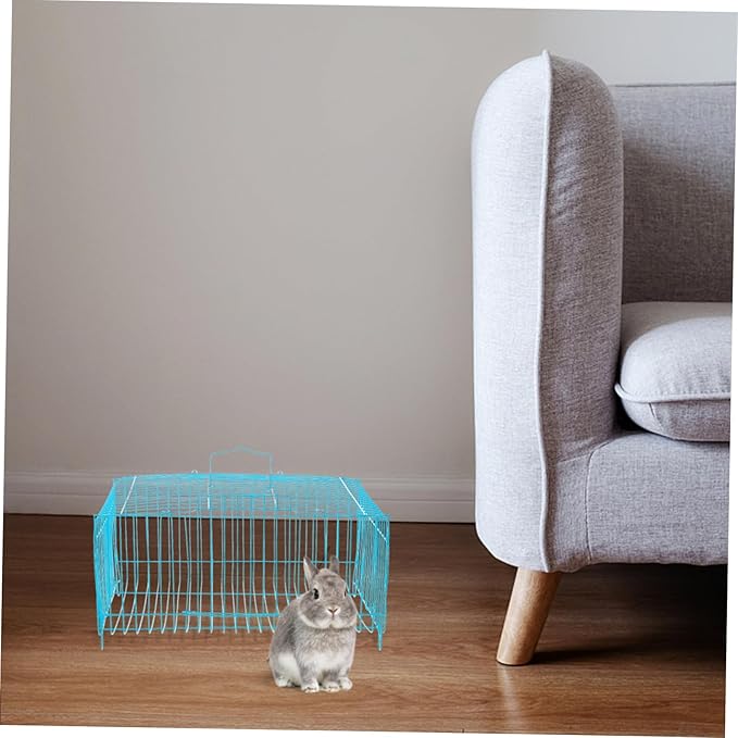 Happyyami Square Pillow Cage for Small Pets Bird Travel Carrier Sturdy Wire Cage for Guinea Pig Parrot Small Animal Habitat