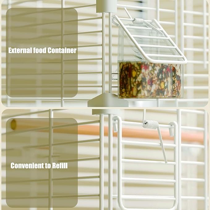 Basic Bird Cage, 24.8inch Parrot Cage (24.8" x 14.6" x 11"),Bird Cage with Ladder, Horizontal Bar, 2 Feeders, and Swing