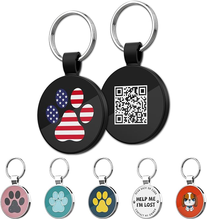 MYLUCKYTAG QR Code Pet ID | Personalized Dog & Cat Collar Tag | Online Profile with Instant Scanned Location Alert Email
