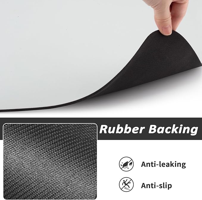 Dog Food Mat - Absorbent Cat Mat for Food and Water, No Stains Pet Feeding Bowl Mat, Easy to Clean Pet Placemats, Quick Dry Dog Water Dispenser Mat for Messy Drinkers | Light Grey 18"x 28"