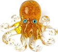 Natural Crystal Gravel Octopus Resin Marine Animals Fish Tank Decorative Ornaments Octopus Statue Healing Crystal Home Decor Ladies Gift 3.93" (Yellow, 3.93")