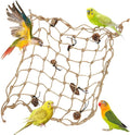 Tfwadmx Bird Climbing Rope Net Parrot Perch Climbing Rope Ladder,Large Size - 24''X24'' Parakeet Cage Hanging Toys for Budgies, Parrot, Conure,Parakeets, Blue & Gold Macaw