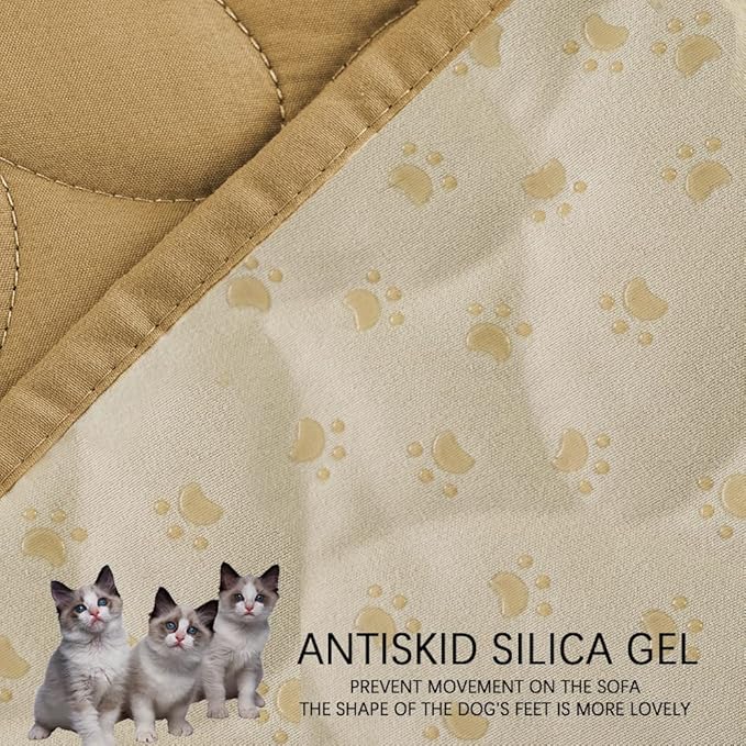 Ameritex Waterproof Pet Bed Cover Anti-Slip Dog Bed Blanket for Sofa and Furniture Waterproof New Pattern Design (Sand, 30x80 Inch (Pack of 1))