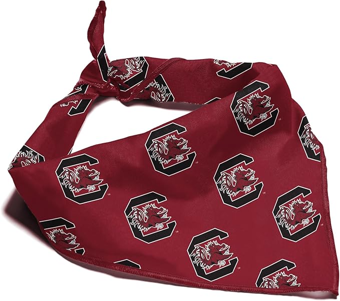 South Carolina Gamecocks Officially Licensed Bandana for Dogs and Cats | Fits Pets Great Gift Idea | Easy-to-Tie (Large, 28")