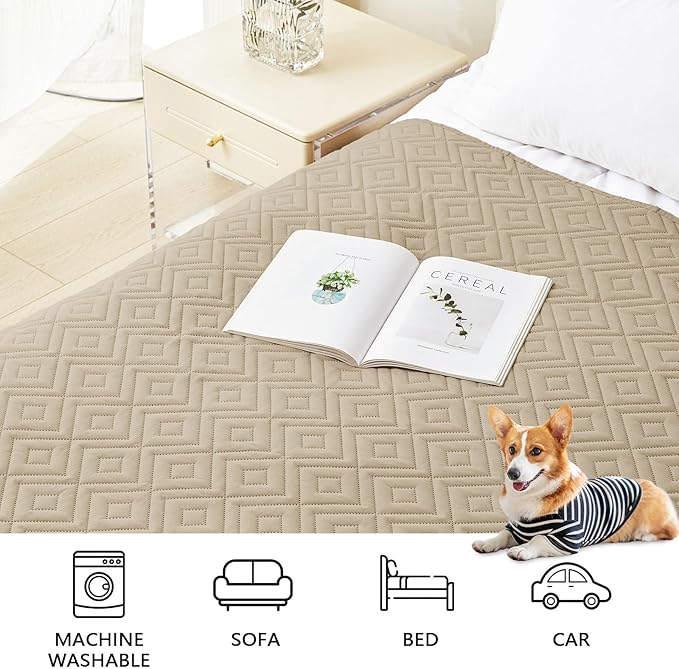 hyha Waterproof Dog Blanket, Soft Dog Bed Cover Pet Blankets, Waterproof Sofa Couch Cover for Dogs Washable, Reversible Pet Couch Covers for Sofa Furniture (30x53 Inch, Taupe/Taupe)
