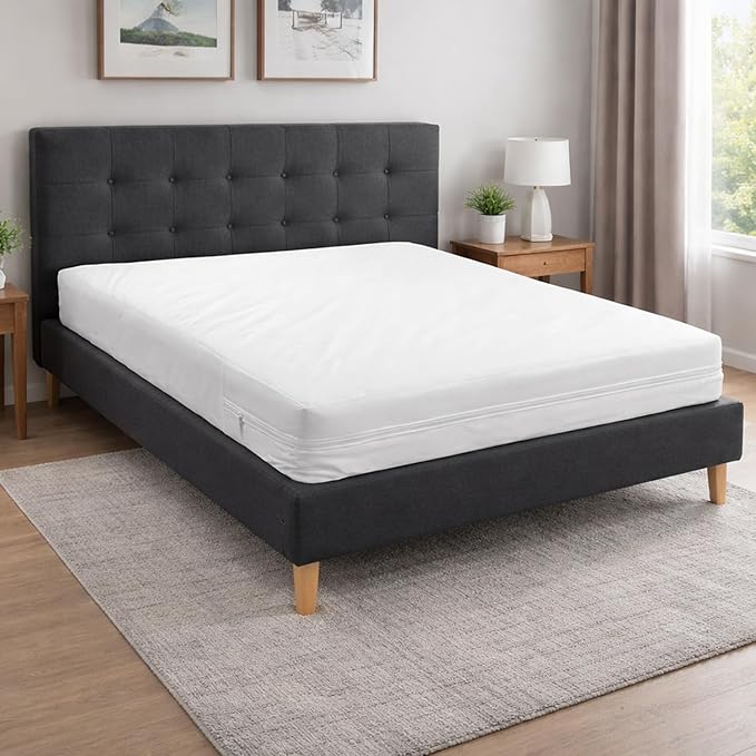 DMI Waterproof Mattress Protector, Mattress Pad, Waterproof Mattress Cover, Bed Pad and Bed Coverr, Encased Zippered Fit, King, White