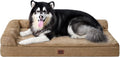 EHEYCIGA XXL Dog Bed Memory Foam, Orthopedic Giant Dog Bed Jumbo with Washable Removable Cover, Waterproof Pet Sofa Couch with Nonskid Bottom, 48x35x7.5, Camel