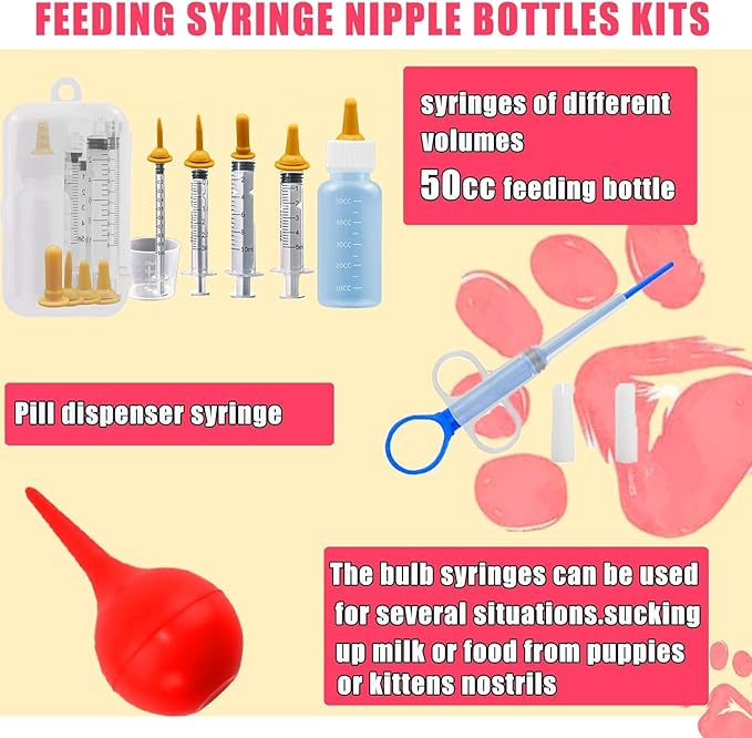 kewen Puppy Kitten Whelping Supplies, Whelping kit for Puppies Birth,Kitten Supplies,Dog Supplies,Puppy kit,Kitten Bottle Feeding kit for New Born Puppy Supplies and Kitten (with 32" Whelping Pen)