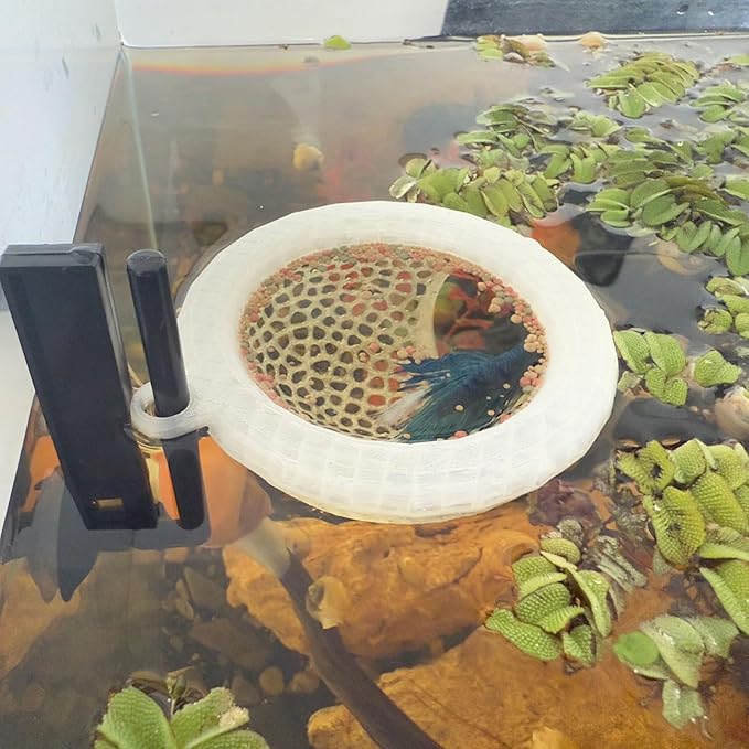 Fish Tank Floating Betta Hide，Betta or Shrimp Burrows and Hammock, Fish and Shrimp Feeder，Multifunctional Aquarium Accessories，Anchorable Location (Translucent)