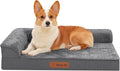 Orthopedic Dog Bed Medium Size Dog, Memory Foam Dogs Bed for Medium Dogs, Washable Removable Cover, Nonskid Bottom, Waterproof, for Indoor, Outdoor, Crate ＆ Car Use, 35x23x6 Inches, Dark Grey