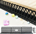 12 Pcs Under Couch Blocker for Bed Adjustable Furniture Plastic Under Bed Blocker with 30 Ties Black Couch Barriers for Dogs Pets Cats (Style 2)
