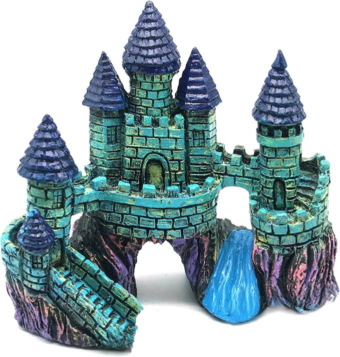 Fish Tank Decorations Vintage Castle Aquarium Decorations Resin Cave Hideouts Large for for Betta Fish Freshwater and Saltwater Fishtanks, Fish Tank Accessories