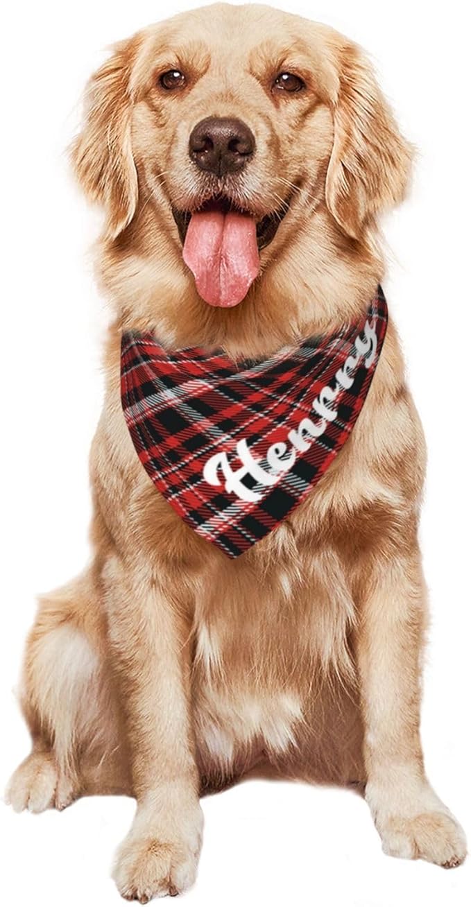 Custom Pet Scarf Personalized Dog Bandana with Name Personalized Add Your Text Bibs Triangle Head Scarfs Gift for Small Medium Large Dogs Cats Baby Puppy Pets Accessories
