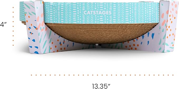 Catstages Scratch, Snuggle & Rest – 2‑in‑1 Indoor Cat Scratcher & Elevated Cat Lounger, Catnip Included