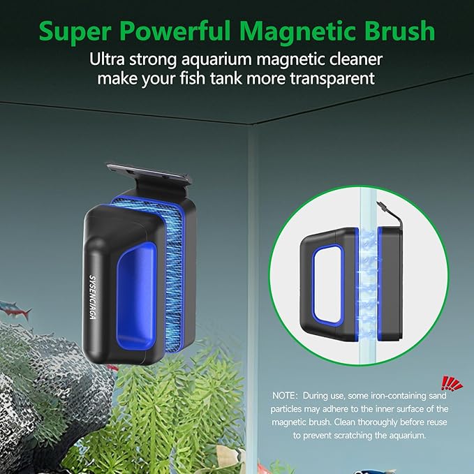Aquarium Magnet Glass Cleaner, Double-Sided Detachable & Floating Algae Scraper for 0.4-1.0 Inch Fish Tank Glass Cleaning, No Scratches (L)