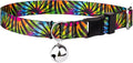 Country Brook Petz - Tie Dye Stripes Cat Collar - Groovy Collection Featuring Far Out Designs